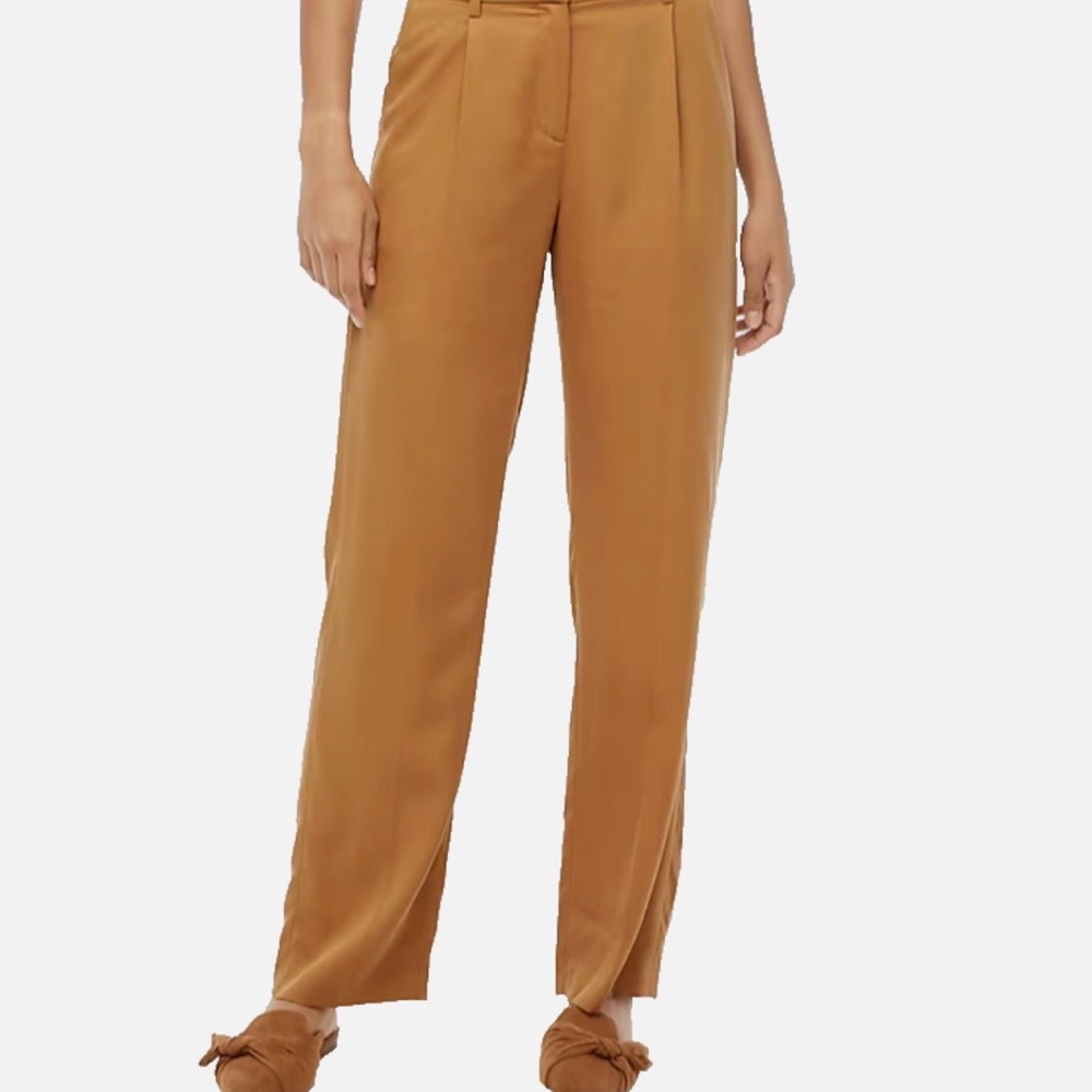 J. Crew Wide-Leg Pants in Caramel Brown